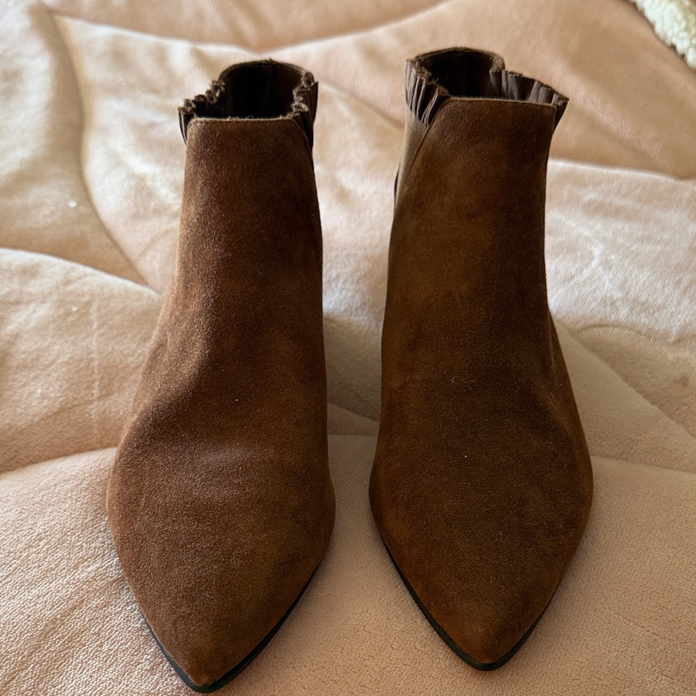 Elegant Brown Suede Ankle Boots